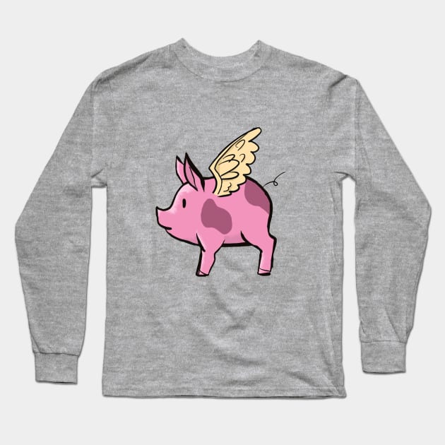 Flying Piglet Long Sleeve T-Shirt by CloudWalkerDesigns